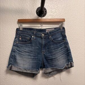 AG Adriano Goldschmied Jean shorts women’s size 24R blue denim rolled hem
